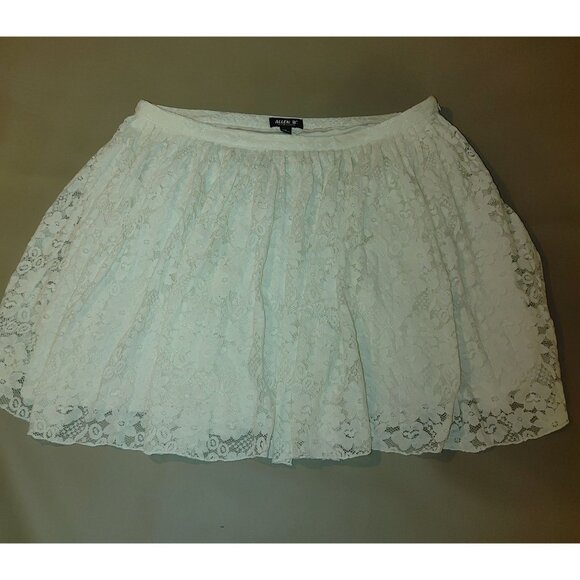 Allen B. By Allen Schwartz White Lace Skirt Size 16 Cotton/Polyester Blend Women - Picture 1 of 6